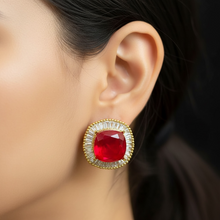 Ruby Radiance Stud Earrings