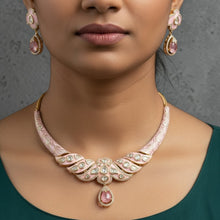 Blush Maharani Enamel Necklace Set