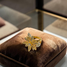 Golden Blossom Zircon Ring