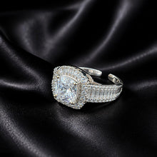 Royal Cushion-Cut CZ Gold Statement Adjustable Ring