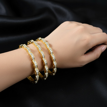 Regal Scallop Crystal Bangles (4 Bangles)