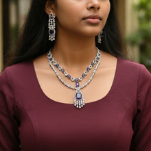 Majestic Sapphire American Diamond Necklace Set