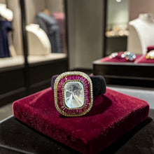 Ruby Halo Crystal Luxe Ring