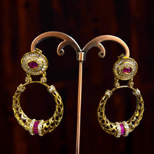 Rajsi Ruby Filigree Hoop Earrings