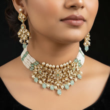 Aqua Pearl Kundan Choker Set