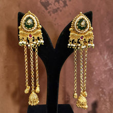 Emerald Rajsi Tassel Jhumka Earrings