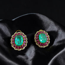 Rajsi Emerald Ruby Statement Stud Earrings
