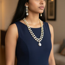 Elegant Double-Layer American Diamond Necklace Set