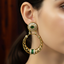 Rajsi Ruby Filigree Hoop Earrings