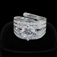 Royal Round-Cut CZ Gold Statement Adjustable Ring