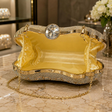 Golden Heart Crystal Clutch