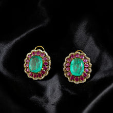 Rajsi Emerald Ruby Statement Stud Earrings