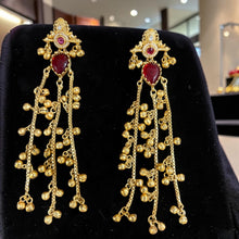 Emerald Ghunghroo Cascade Earrings