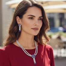 Royal Amethyst American Diamond Necklace Set