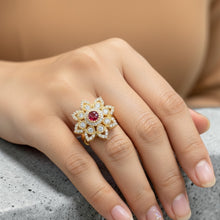 Ruby Blossom Statement Ring