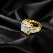 Royal Cushion-Cut CZ Gold Statement Adjustable Ring
