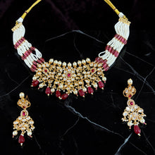 Ruby Pearl Maharani Choker Set