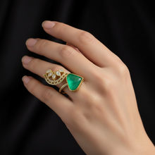 Crimson Cascade Statement Ring