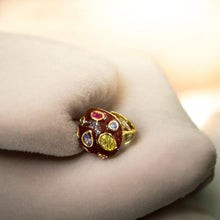 Navratna Meenakari Dome Ring