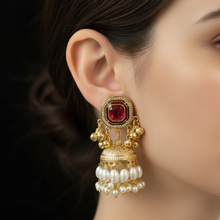 Ruby Pearl Royale Jhumkas