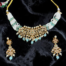 Aqua Pearl Kundan Choker Set