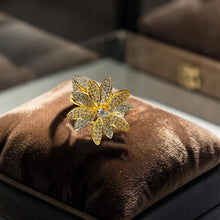 Golden Blossom Zircon Ring