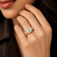 Royal Cushion-Cut CZ Gold Statement Adjustable Ring