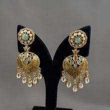 Rajsi Navratna Heart Chand Earrings