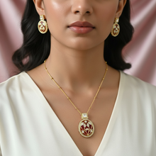 Crimson Flora Pendant Set