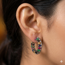Navratna Twilight Hoop Earrings