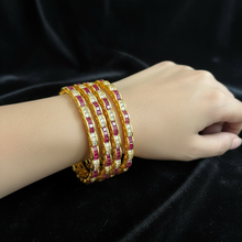 Ruby Royale Scallop Bangles (4 Bangles)