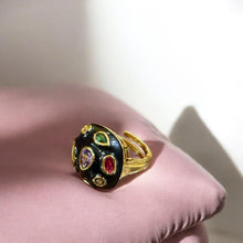 Navratna Meenakari Dome Ring