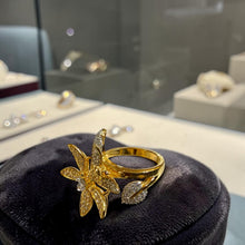 Golden Blossom Zircon Ring