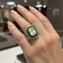 Ruby Halo Crystal Luxe Ring