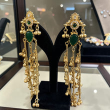 Emerald Ghunghroo Cascade Earrings