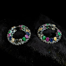 Navratna Twilight Hoop Earrings