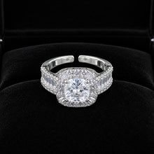 Royal Cushion-Cut CZ Gold Statement Adjustable Ring