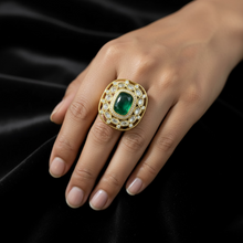 Emerald Royale Kundan Ring