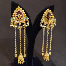 Emerald Rajsi Tassel Jhumka Earrings