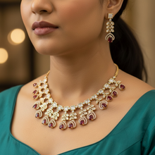 Rajsi Crimson Cascade Necklace Set