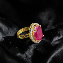 Oval Halo Statement Ring