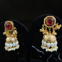 Ruby Pearl Royale Jhumkas