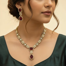 Rajsi Crimson Bloom Necklace Set