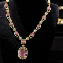 Gulnaar Rosé Kundan Pendant Set