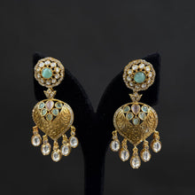 Rajsi Navratna Heart Chand Earrings