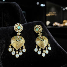 Rajsi Navratna Heart Chand Earrings