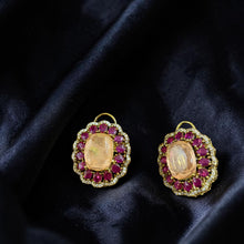 Rajsi Emerald Ruby Statement Stud Earrings