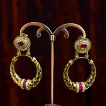 Rajsi Ruby Filigree Hoop Earrings