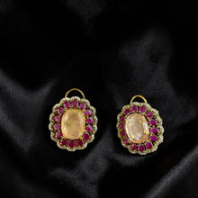Rajsi Emerald Ruby Statement Stud Earrings