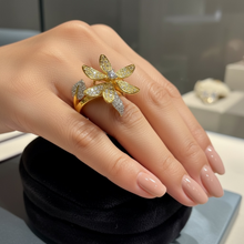 Golden Blossom Zircon Ring